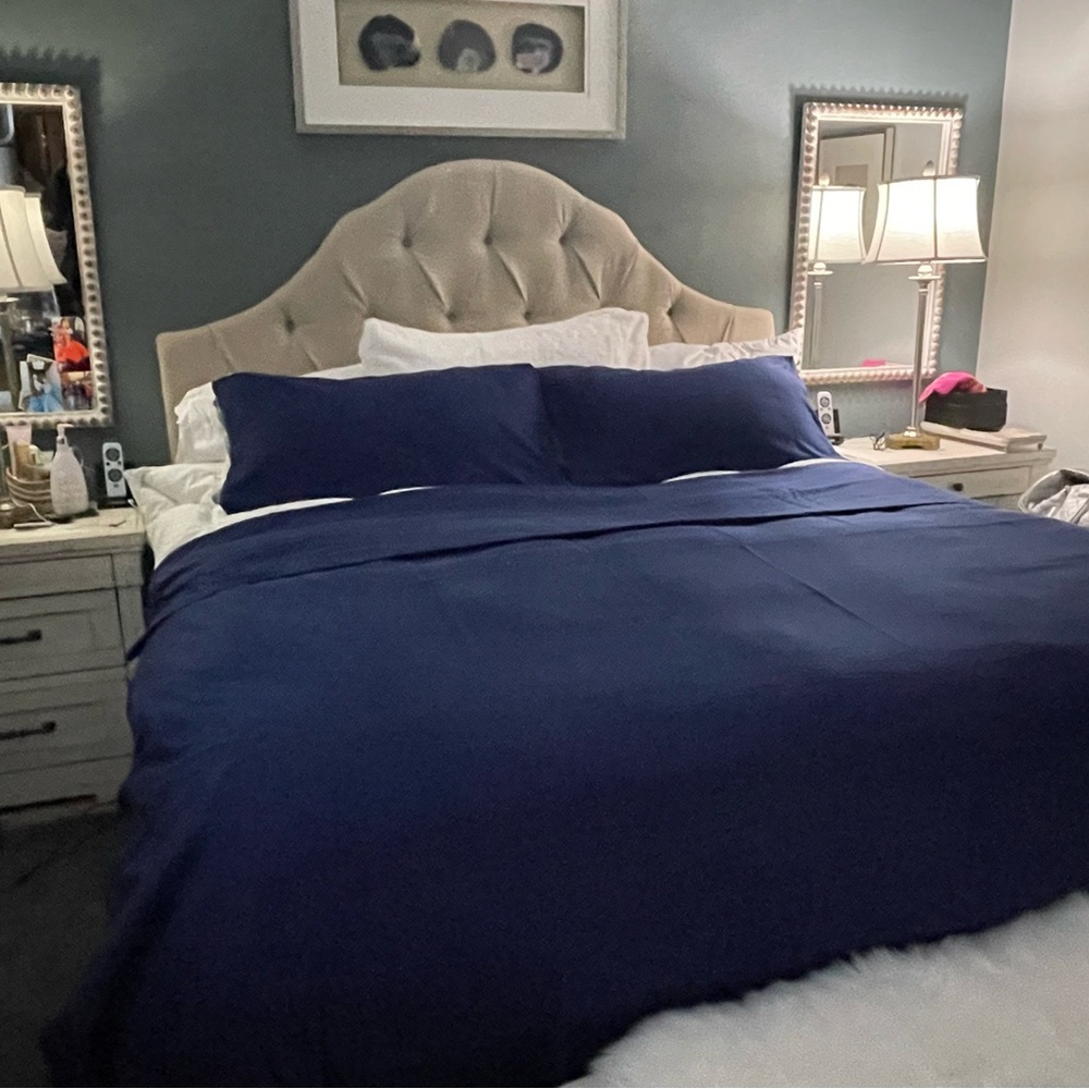Dark blue Duvet Cover King size duvet cover with two shams